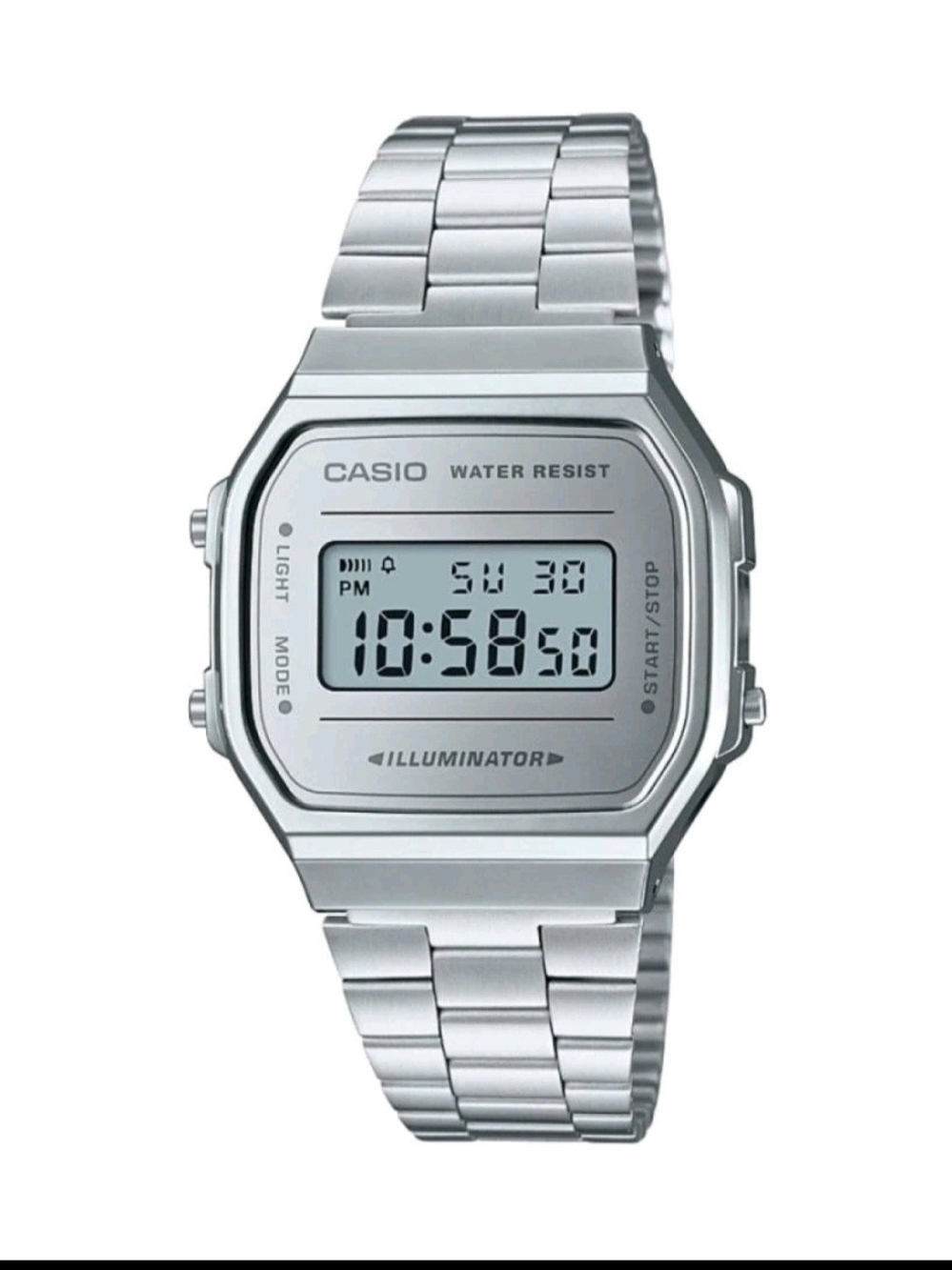 Casio Vintage A168WEM-7EF Unisex 38.6mm Digital Silver Stainless Steel Watch